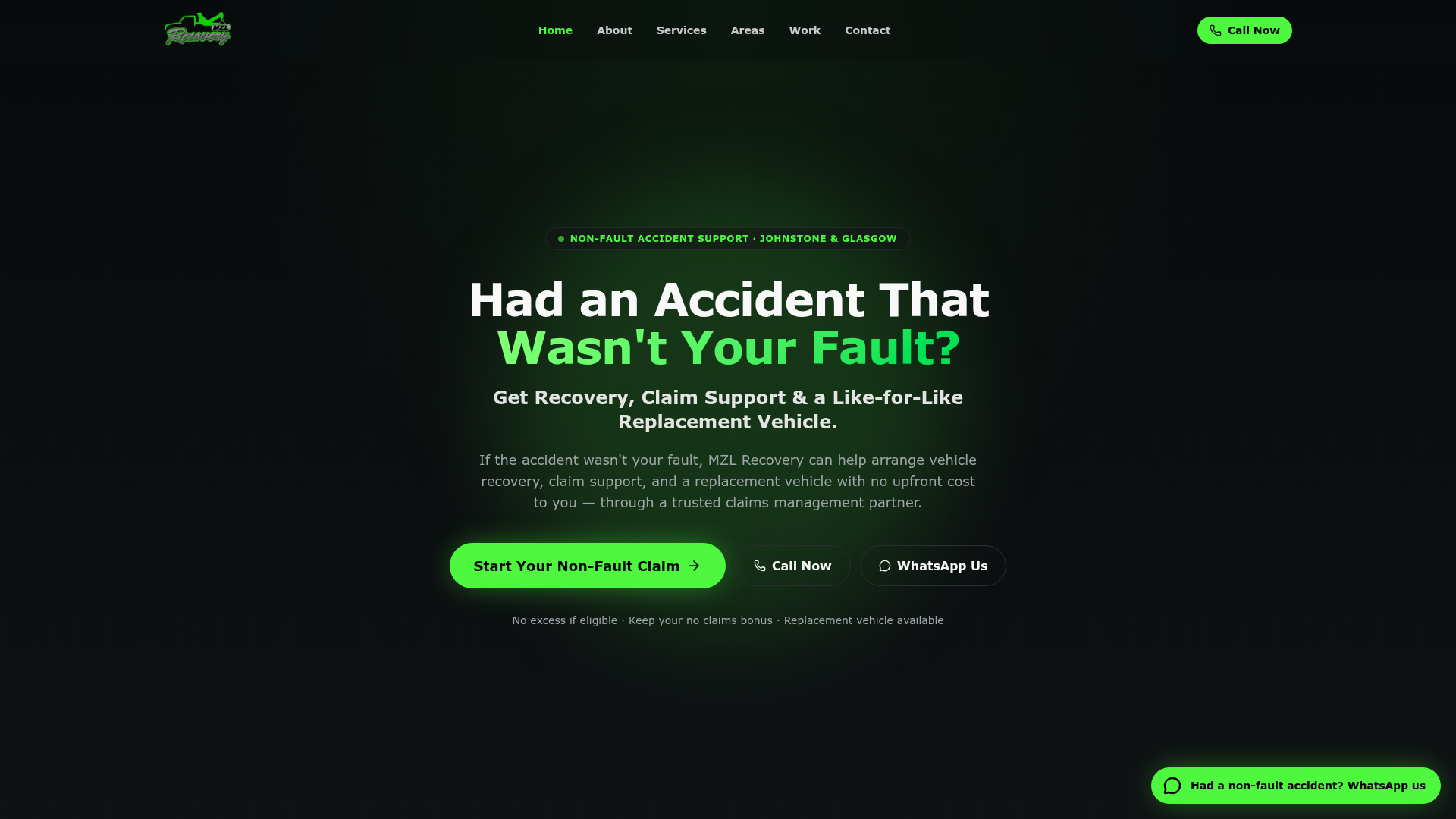 MZL Recovery website screenshot