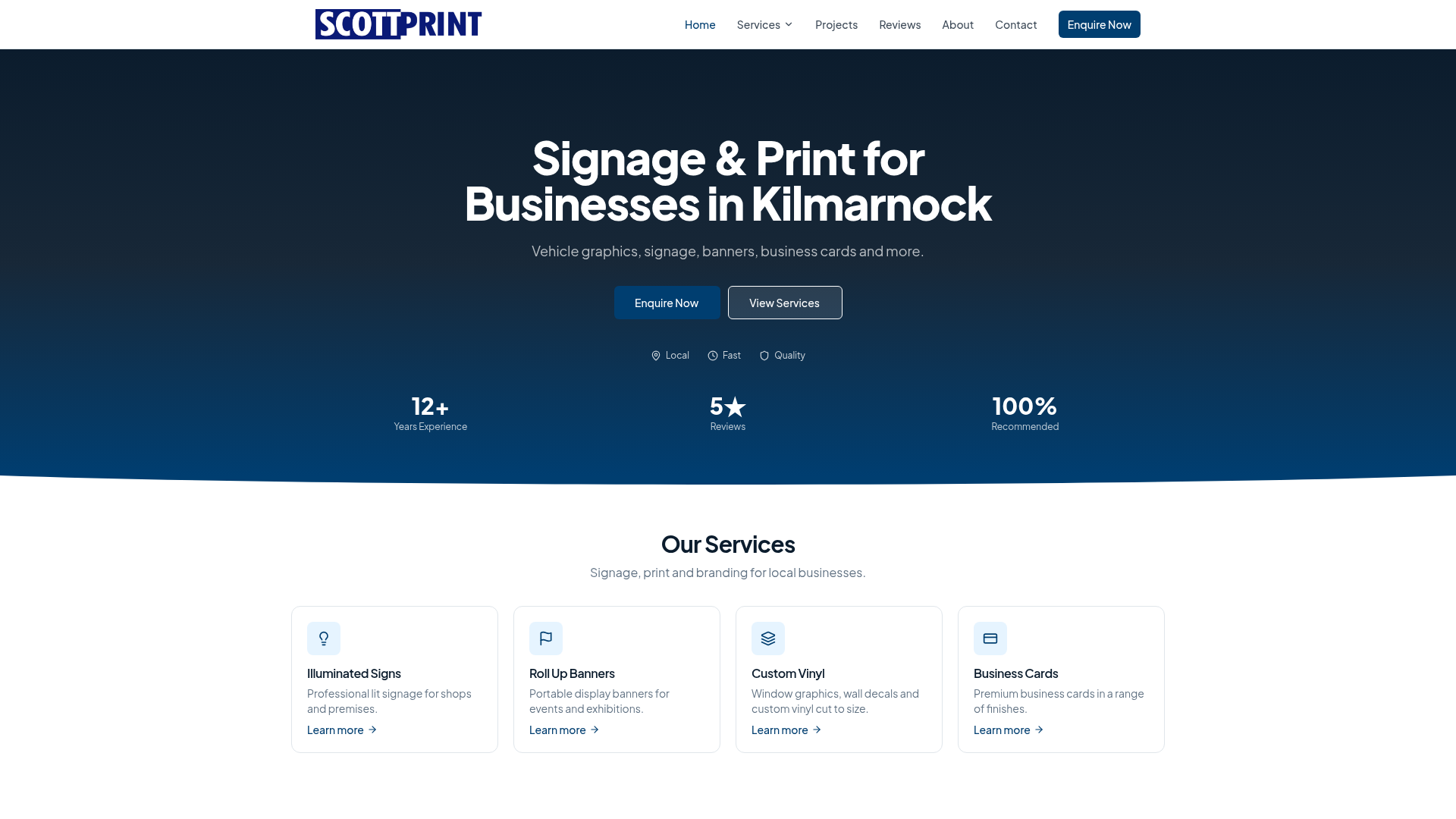 Scott Print website screenshot